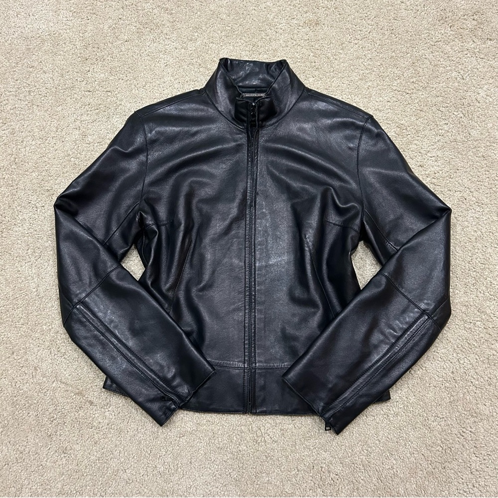 Andrew Marc New York Women’s Black Leather Jacket Size XS